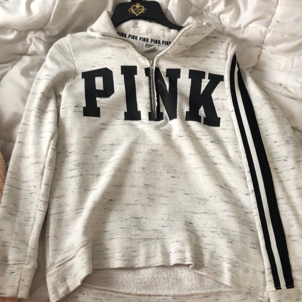 Pink quarter zip sweatshirt